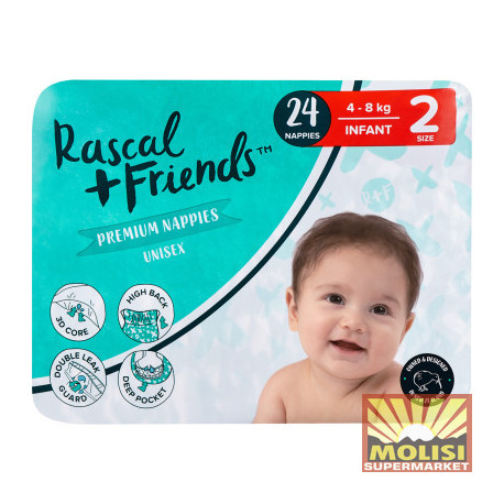 Rascal + Friends Premium Unisex Infant Size 2 24 Nappies