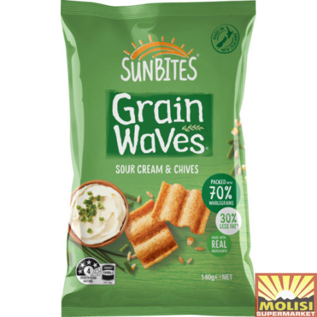 Sunbites Grain Waves Sour Cream & Chives 140g