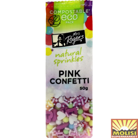 Mrs Rogers Sprinkles Pink Confetti 50g