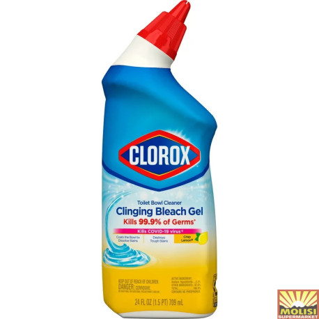 Clorox Clinging Bleach Gel Crisp Lemon 709ml