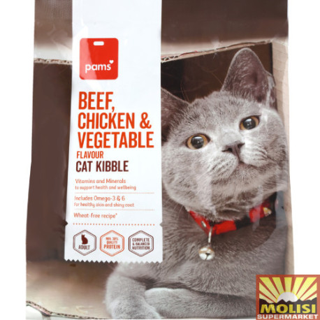 Pams Cat Kibble Beef, Chicken & Vegetable 1kg