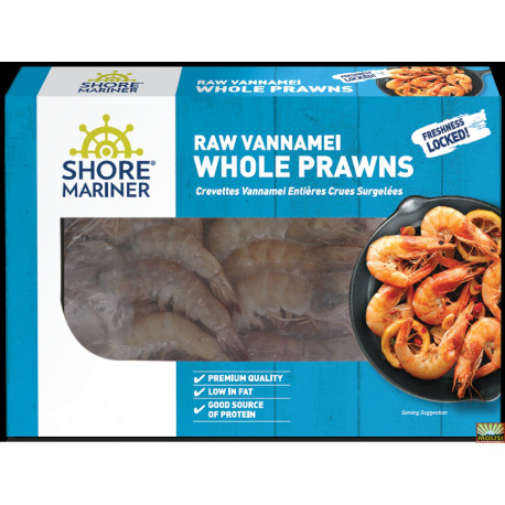 Shore Mariner Raw Vannamei Whole Prawns 800g