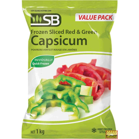 SB Capsicum Red & Green Sliced 1kg