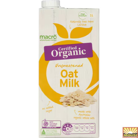 Macro Organic Unsweetened Oat Milk 1ltr