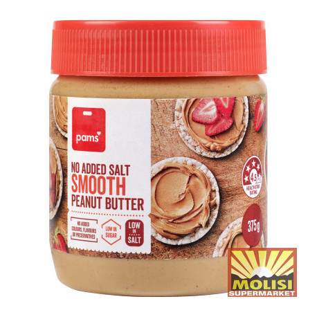 Pams  No Added Salt Smooth Peanut Butter 375g