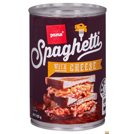 Pams Spaghetti with Cheese 425g