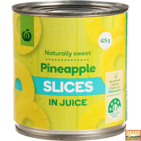 Woolsworths Pineapple Slices in Juice 425g