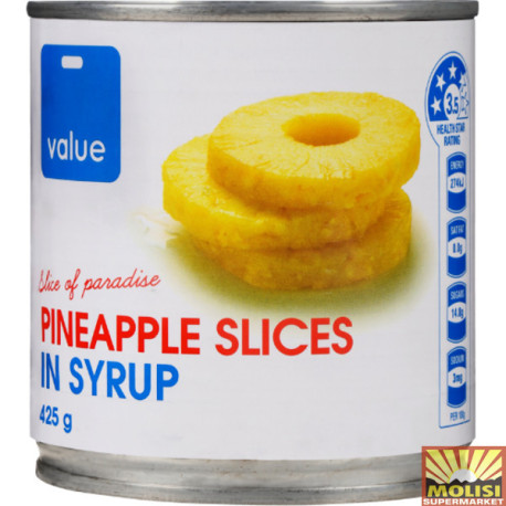 Value PIneapple Slices in Syrup 425g