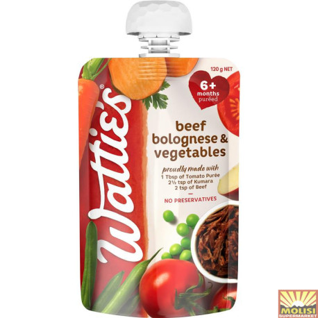 Watties Beef Bolognese & Vegetables 120g