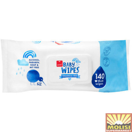 Pams Thick Fragrance Free Baby Wipes 140